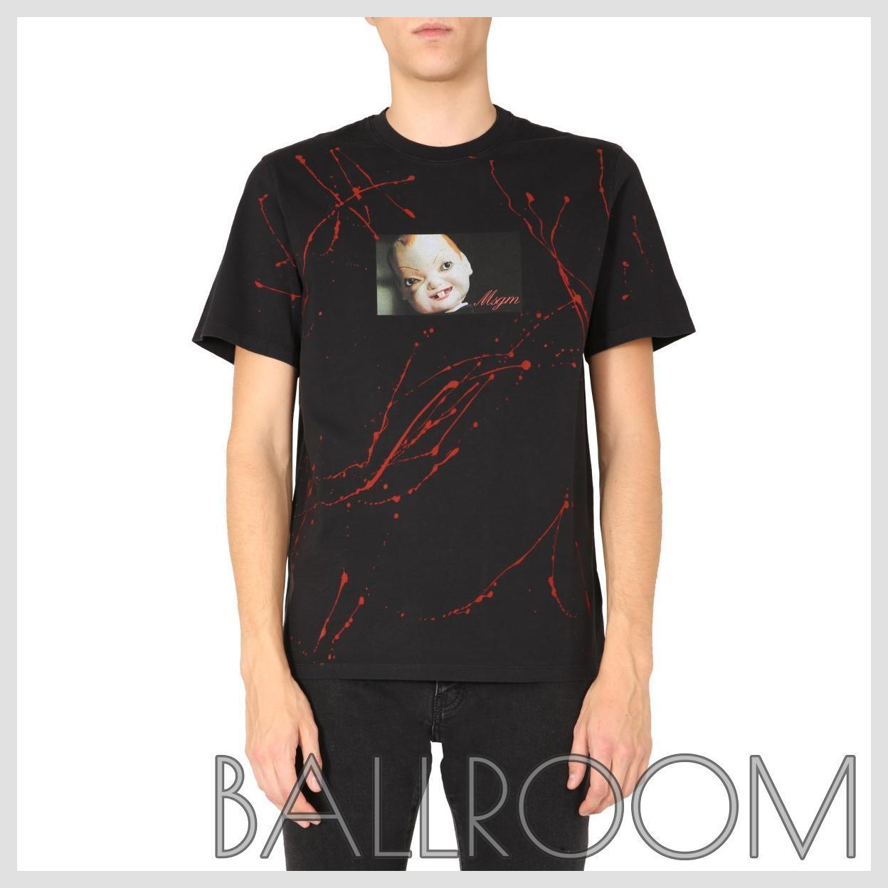 Tシャツ・カットソー MSGM CREW NECK COTTON PRINTED T-SHIRT