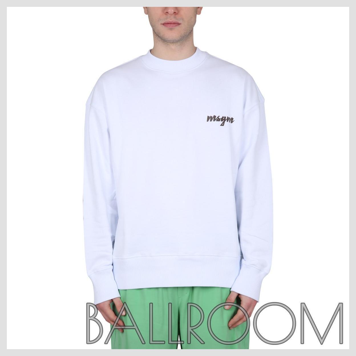 スウェット・トレーナー MSGM COTTON CREWNECK SWEATSHIRT WITH LOGO