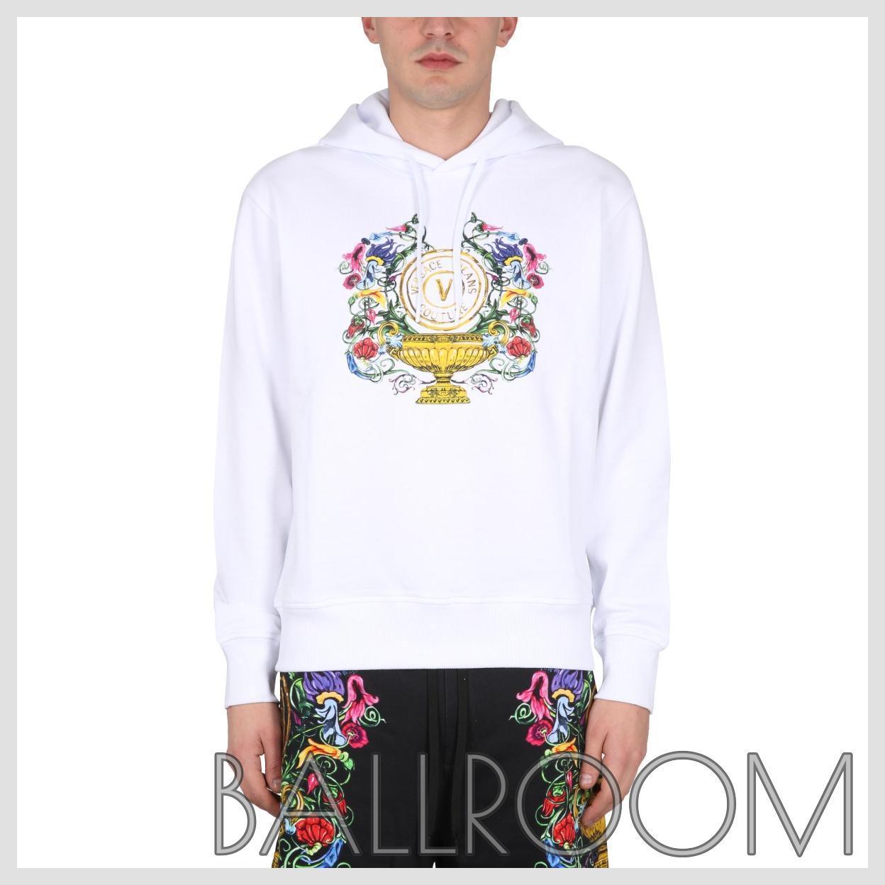 スウェット・トレーナー VERSACE JEANS COTTON SWEATSHIRT WITH LOGO PRINT