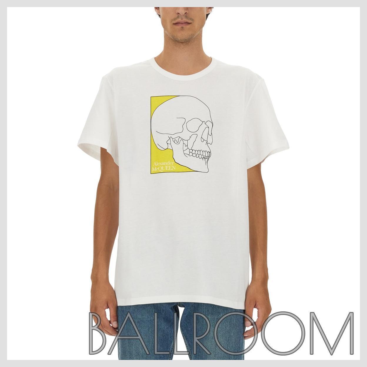 Tシャツ・カットソー ALEXANDER MCQUEEN COTTON JERSEY T-SHIRT WITH SKULL PRINT