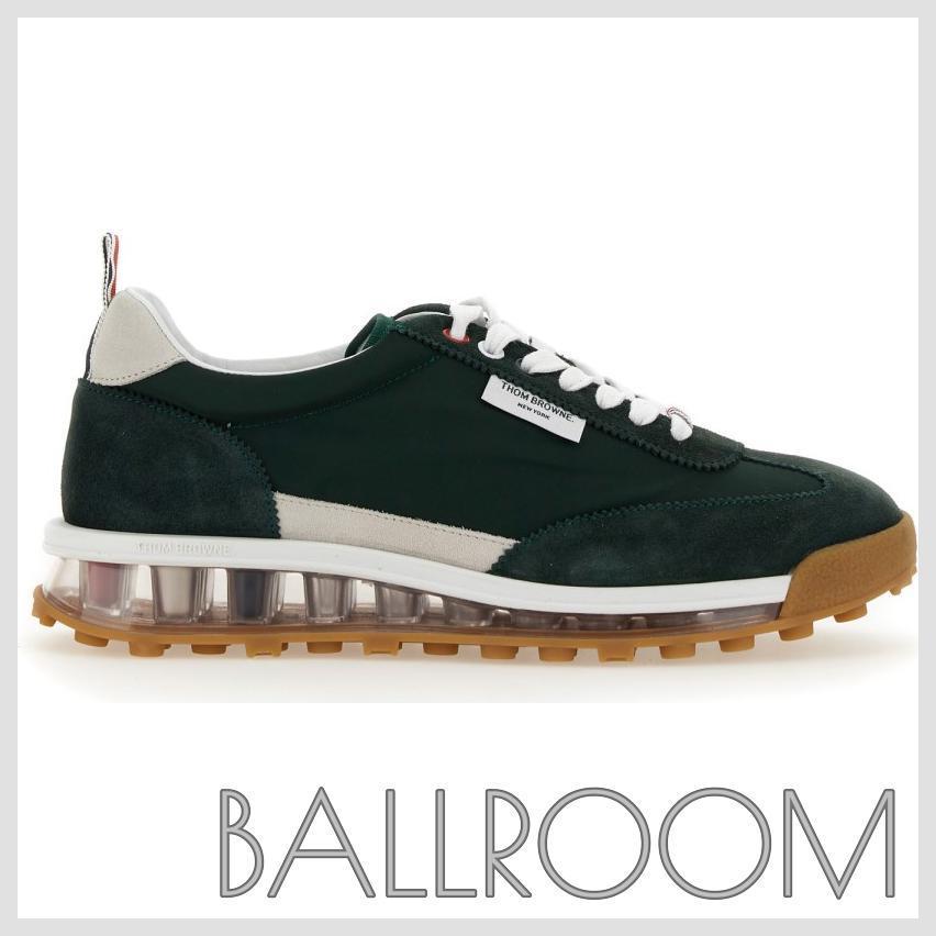 スニーカー THOM BROWNE LEATHER SNEAKER WITH LOGO