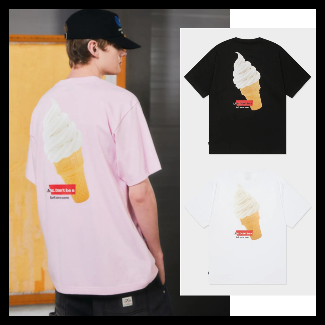 LMC★ソフトクリーム柄バックプリントTシャツ
