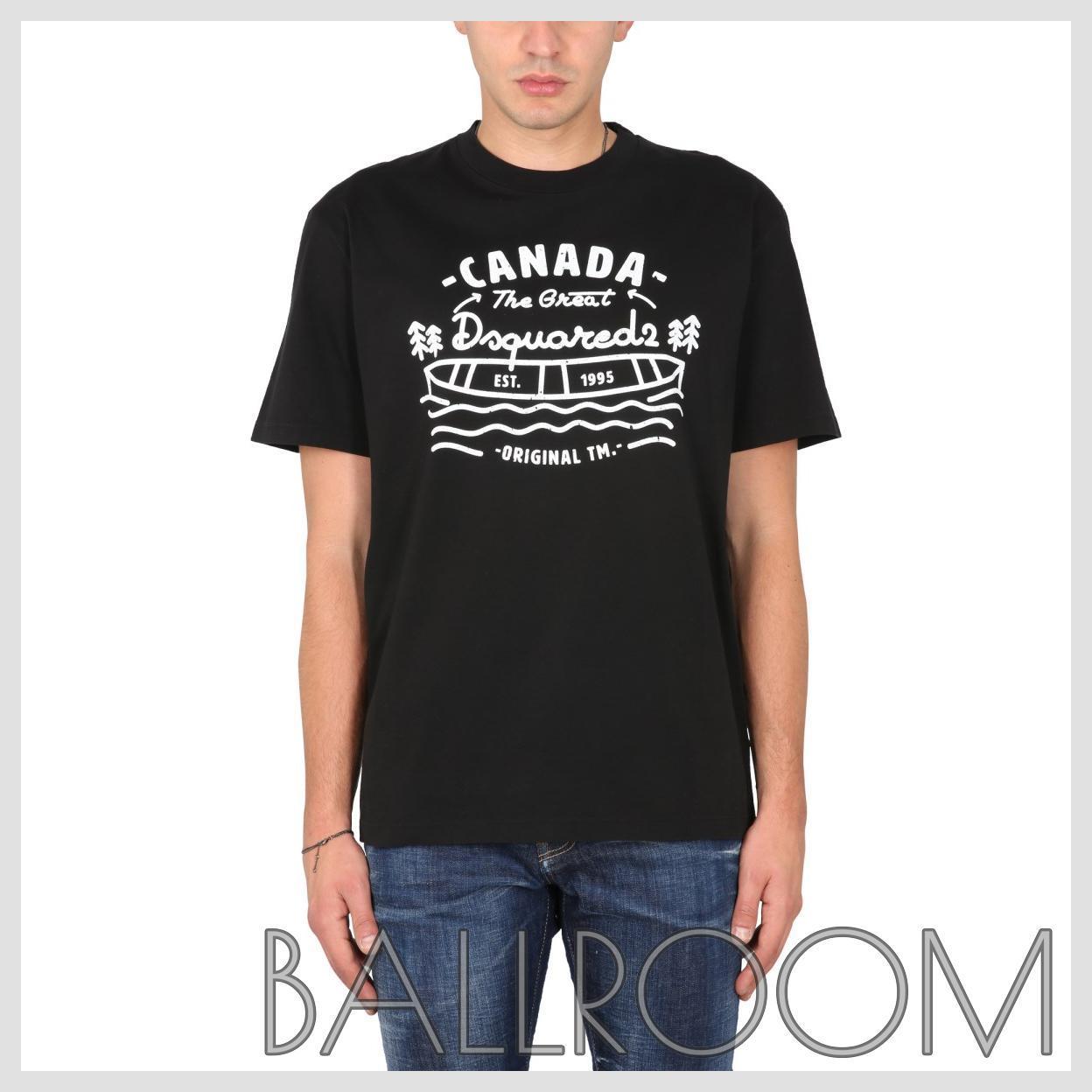 Tシャツ・カットソー D SQUARED2 COTTON JERSEY T-SHIRT WITH LOGO PRINT