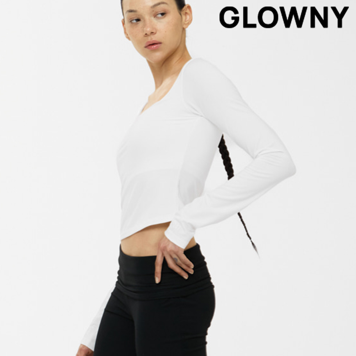 ★GLOWNY★AIR SQUARE LONG SLEEVE (WHITE)★正規品/直送料込