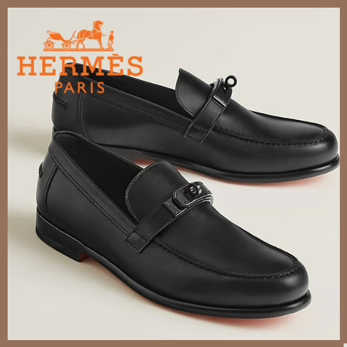 《HERMES》 デスティニーローファー 紳士 カーフスキン ブラック