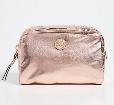 TORY BURCH メタリック ロゴエンブレム コスメケース ポーチ