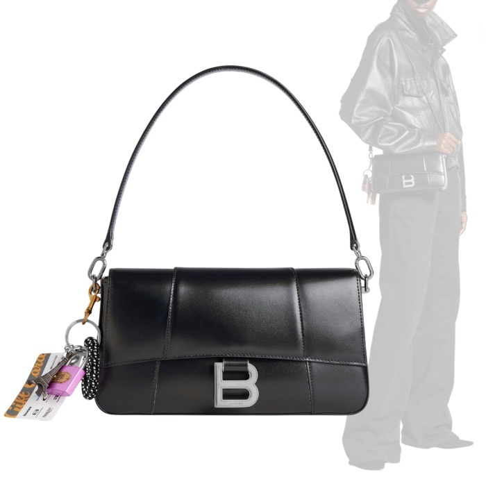 【 BALENCIAGA 】 Hourglass M スリングバッグ チャーム付き