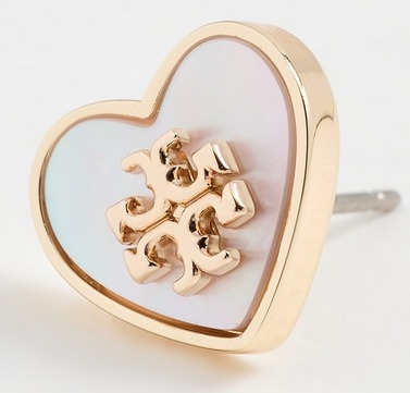 TORY BURCH ロゴ キラ エナメル ハート スタッド ピアス
