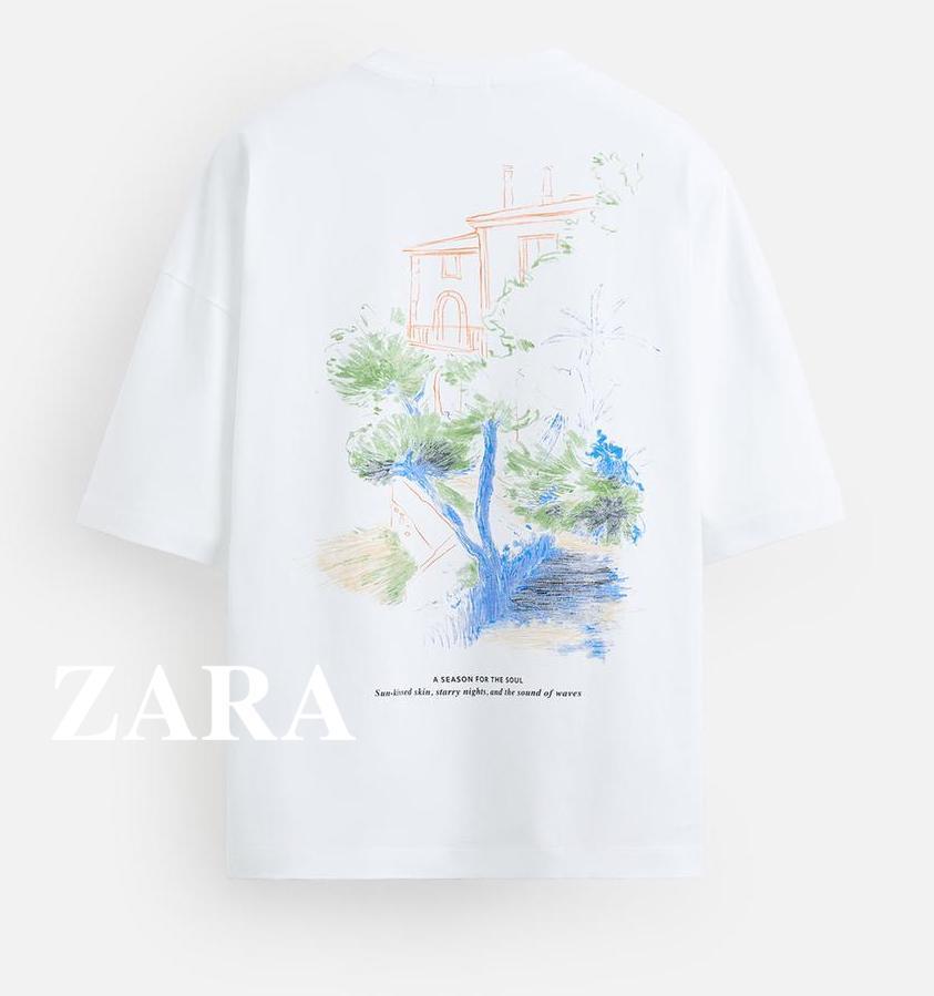 ★ドイツ発*ZARA*新作*レイズドプリントTシャツ/WHITE★