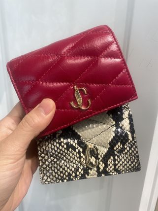 ジミーチュウ JIMMY CHOO 二つ折り財布 パイソン型押し グリーン