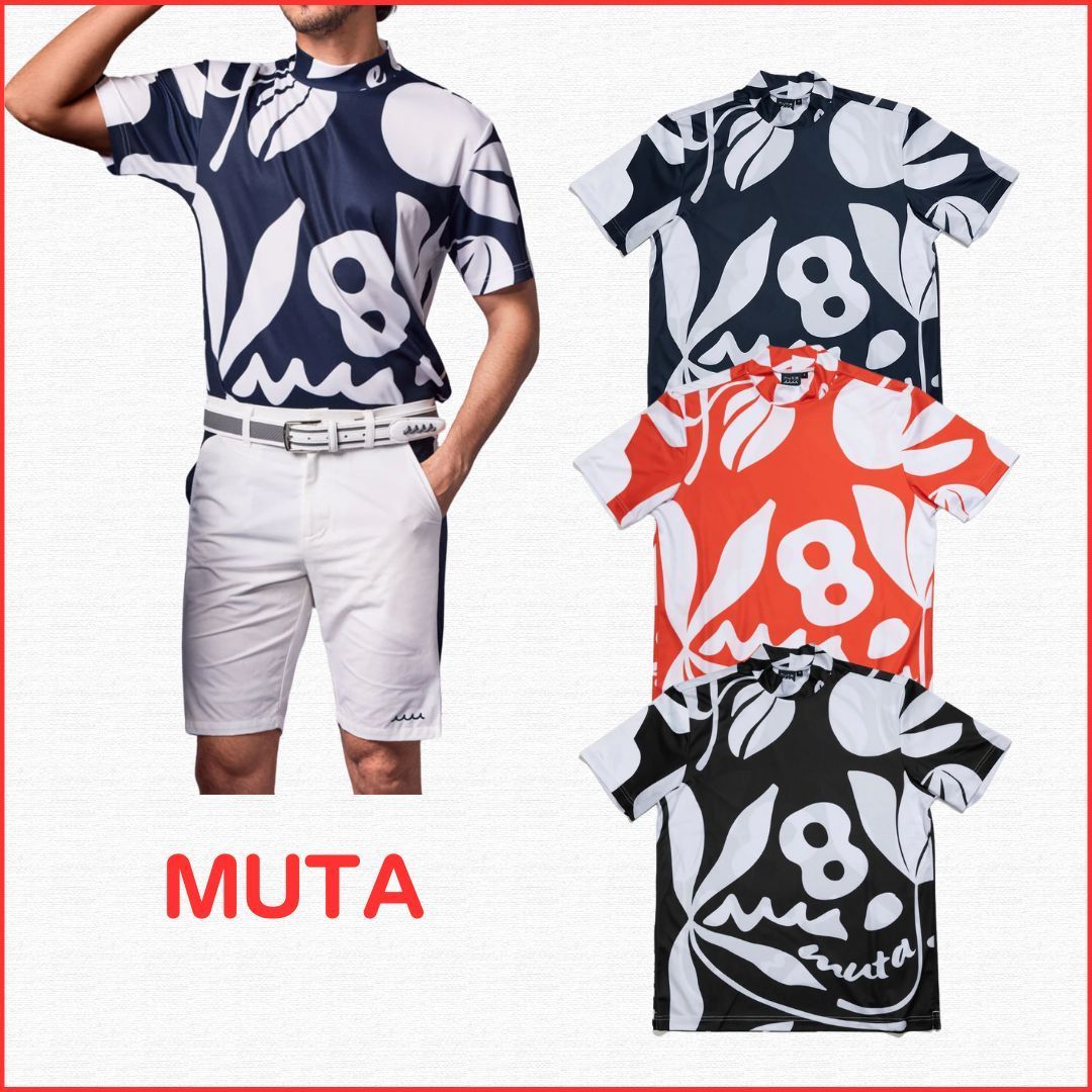 国内発送【muta MARINE】フローラル モックネックシャツ
