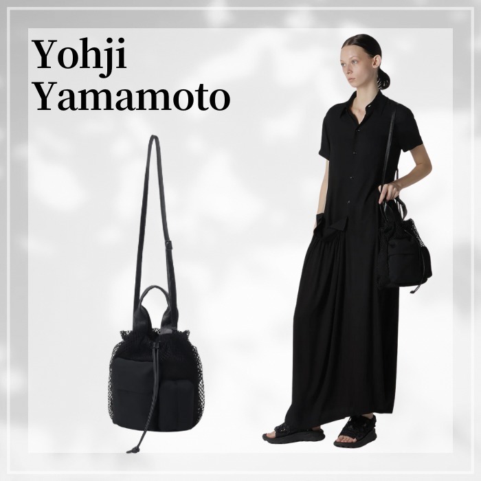 Yohji Yamamoto☆DIAMOND NET/LEATHER COMBINATION SHOULDER BAG