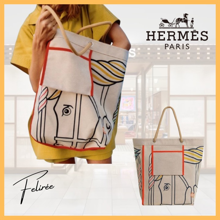 《デイリーにも使える♡》HERMES Quadrige ビーチバッグ