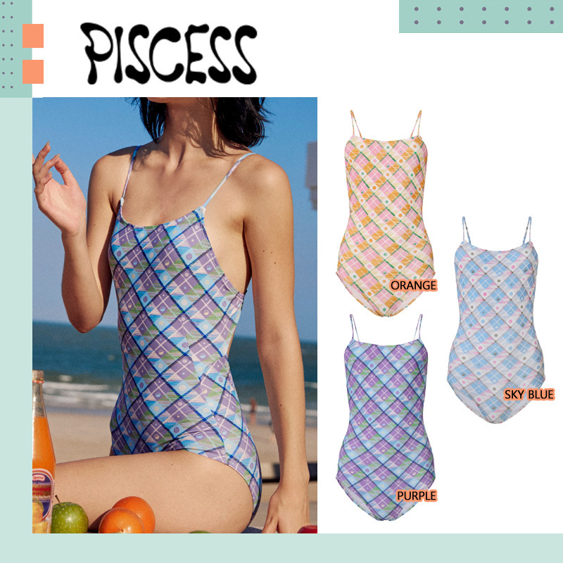 PISCESS ♥ Vintage Check One-Piece Swimsuit /追跡付