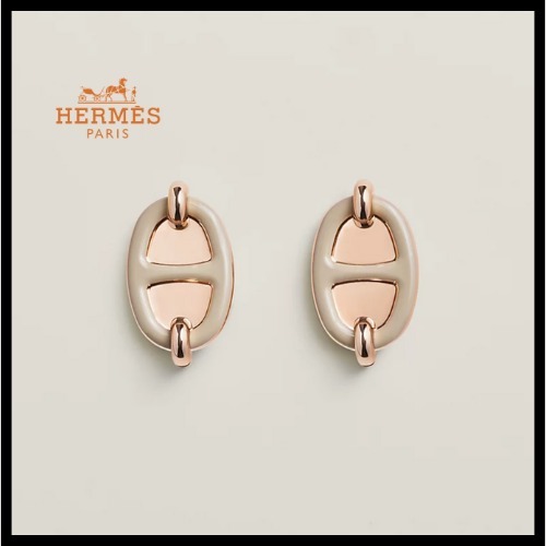 【HERMES】Rose Gold金具☆ピアス Mini Maillon(ミニマイヨン)