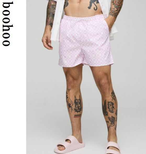 boohoo MAN★水着 海パン 海水パンツ スイム パンツ★チェック柄