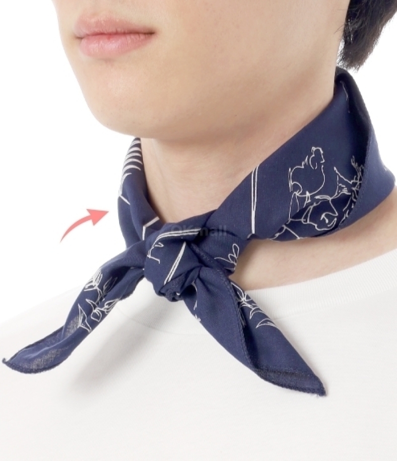 Engineered Garments｜ (Printed Bandana A - Navy - Animal