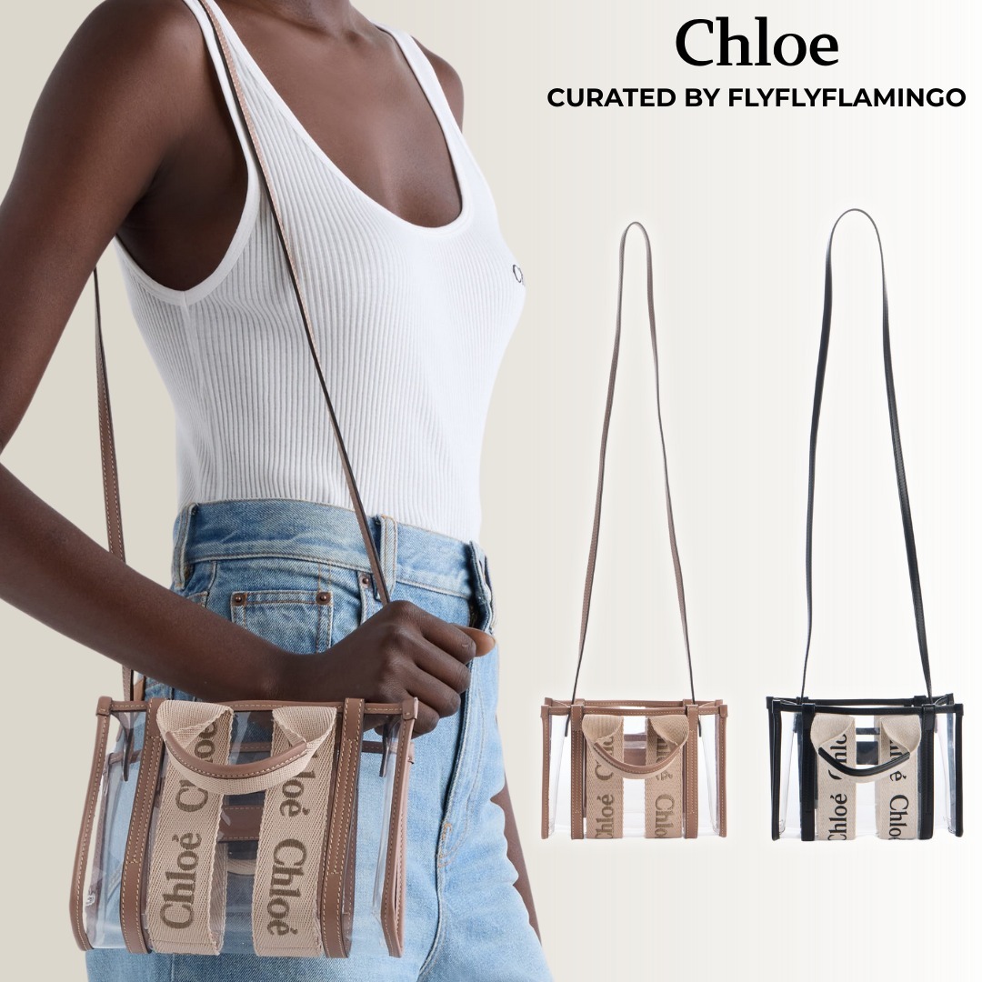 【Chloe】ミニ ウッディ ジェリー＆レザー ロゴ トートバッグ