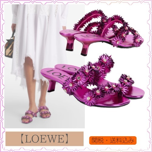 夏気分【LOEWE】パウラ◇イビサ ペタルフラワー◇レザーサンダル