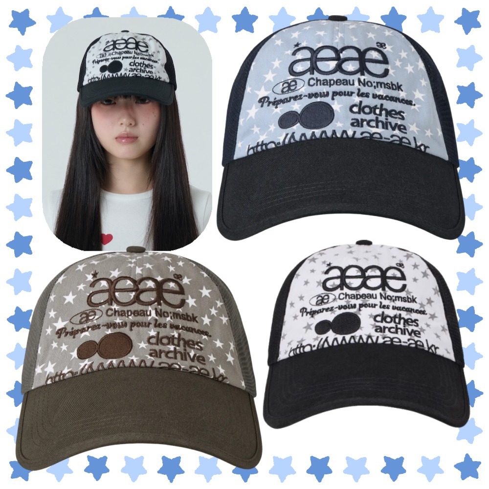 AEAE★韓国★人気★WEB LOGO STAR MESH CAP メッシュキャップ