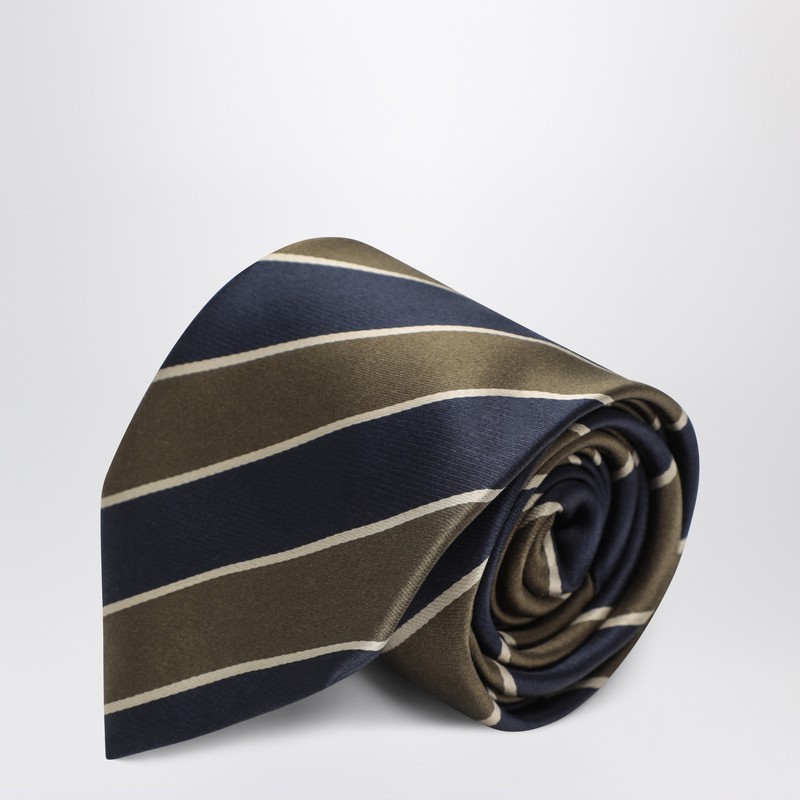 ファッション雑貨・小物その他 Saint Laurent Navy blue/multicolored striped silk tie