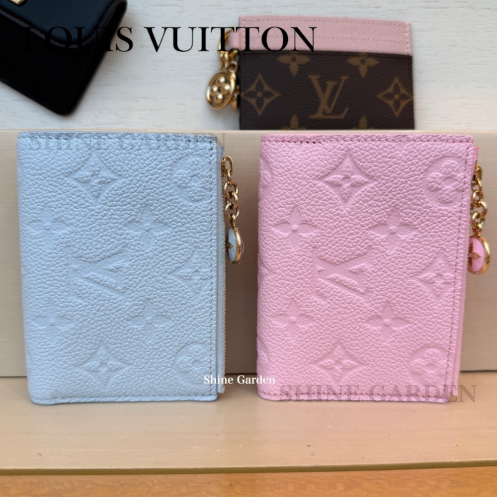 Louis Vitton ポルトフォイユ リサ 折り財布 ピンク ブルー