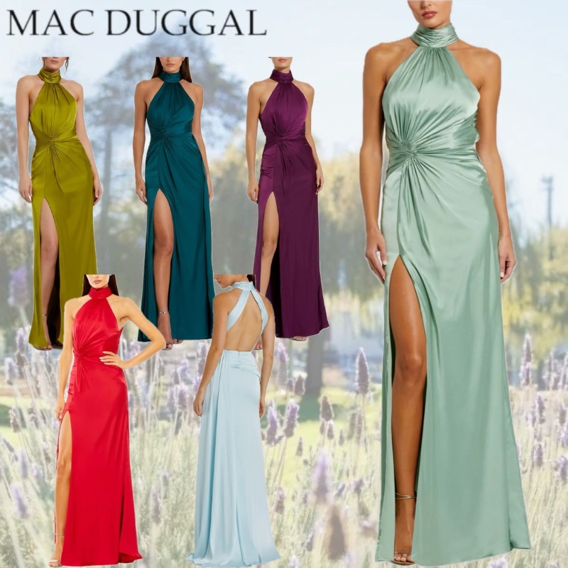 【Mac Duggal】オープンバックハイネックサイドシャーリング