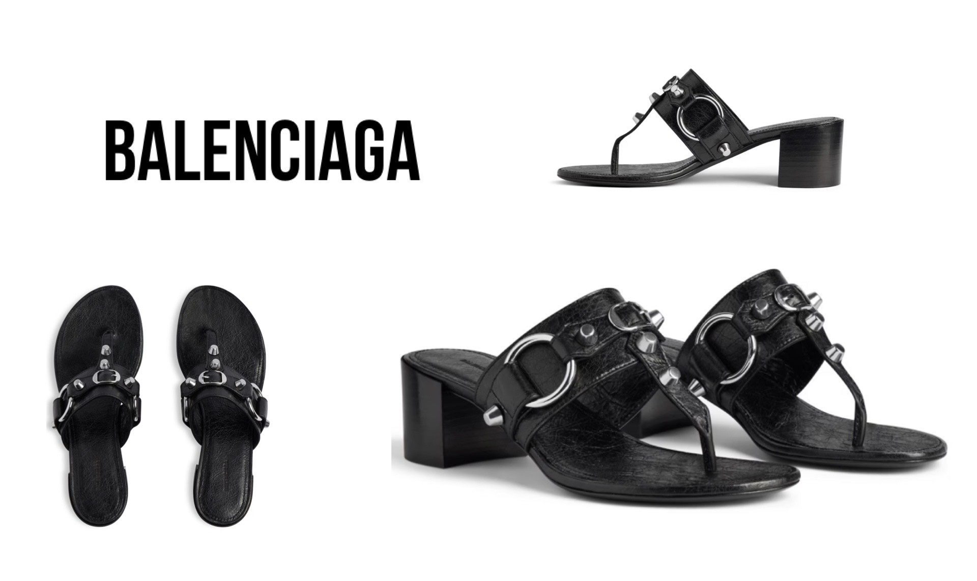 BALENCIAGA City 50mm Thong in Black トング サンダル