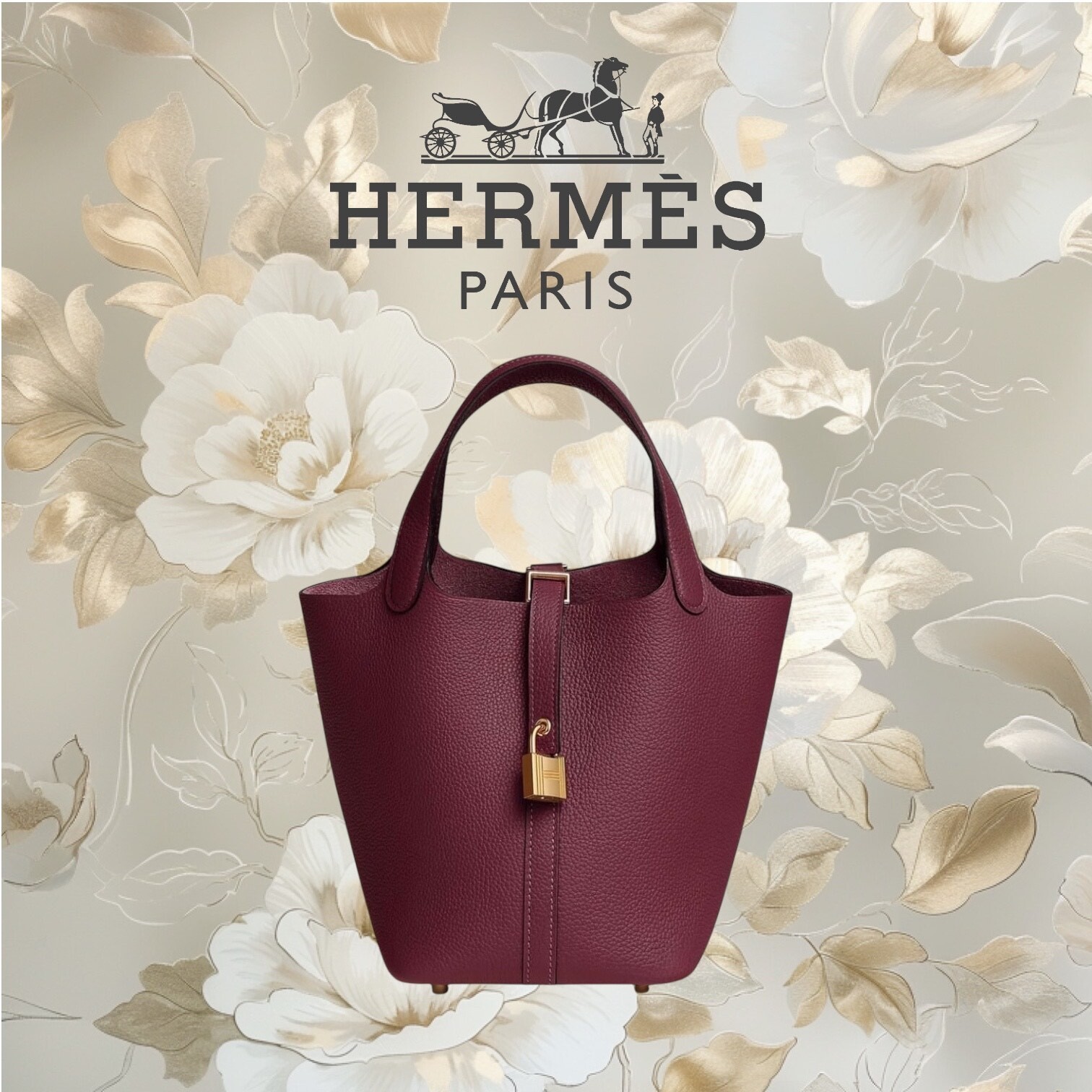 HERMES エルメス ハンドバッグ ピコタン ロック PM 18 ボルドー