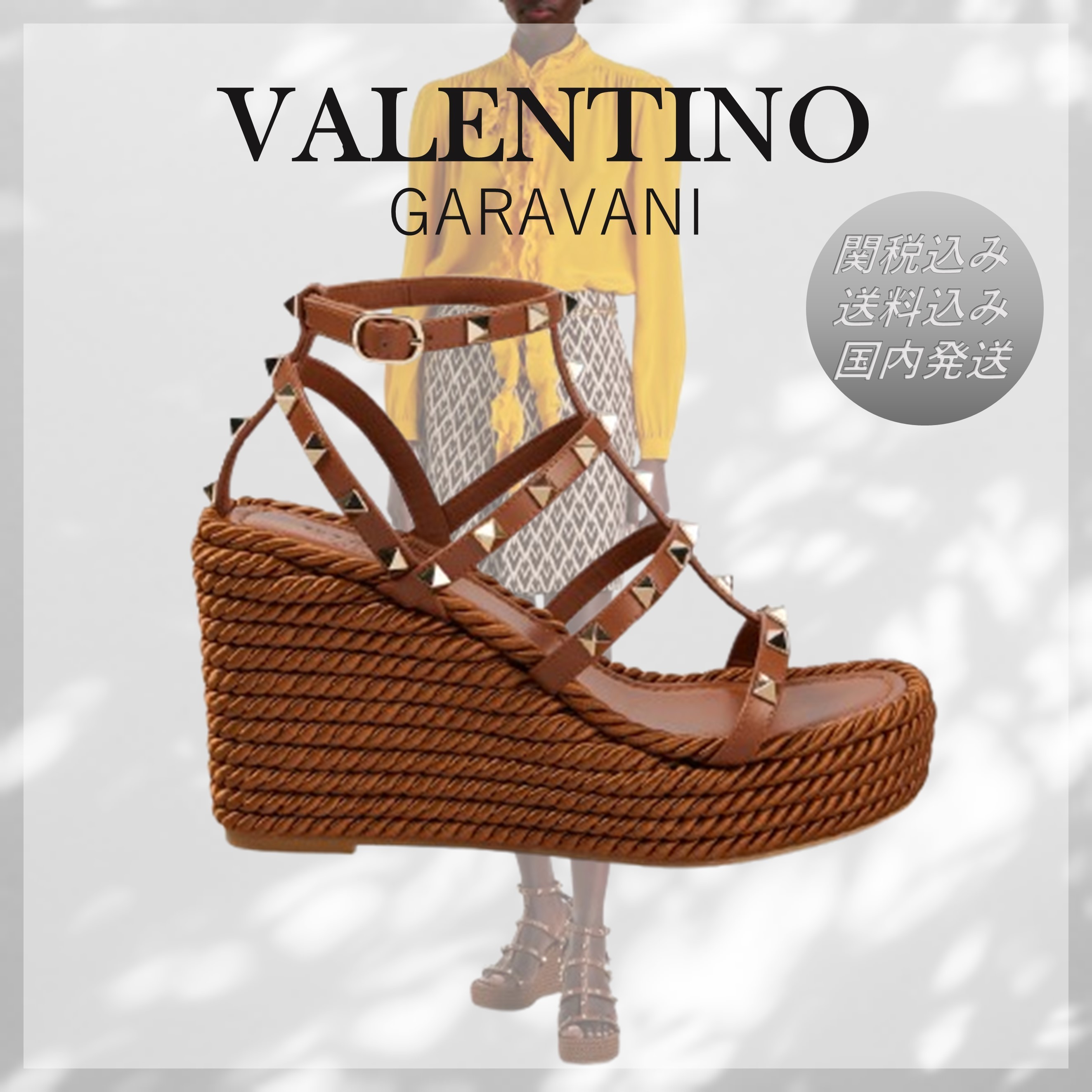 ■VALENTINO GARAVANI■Rockstud Torchon 95 エスパドリーユ
