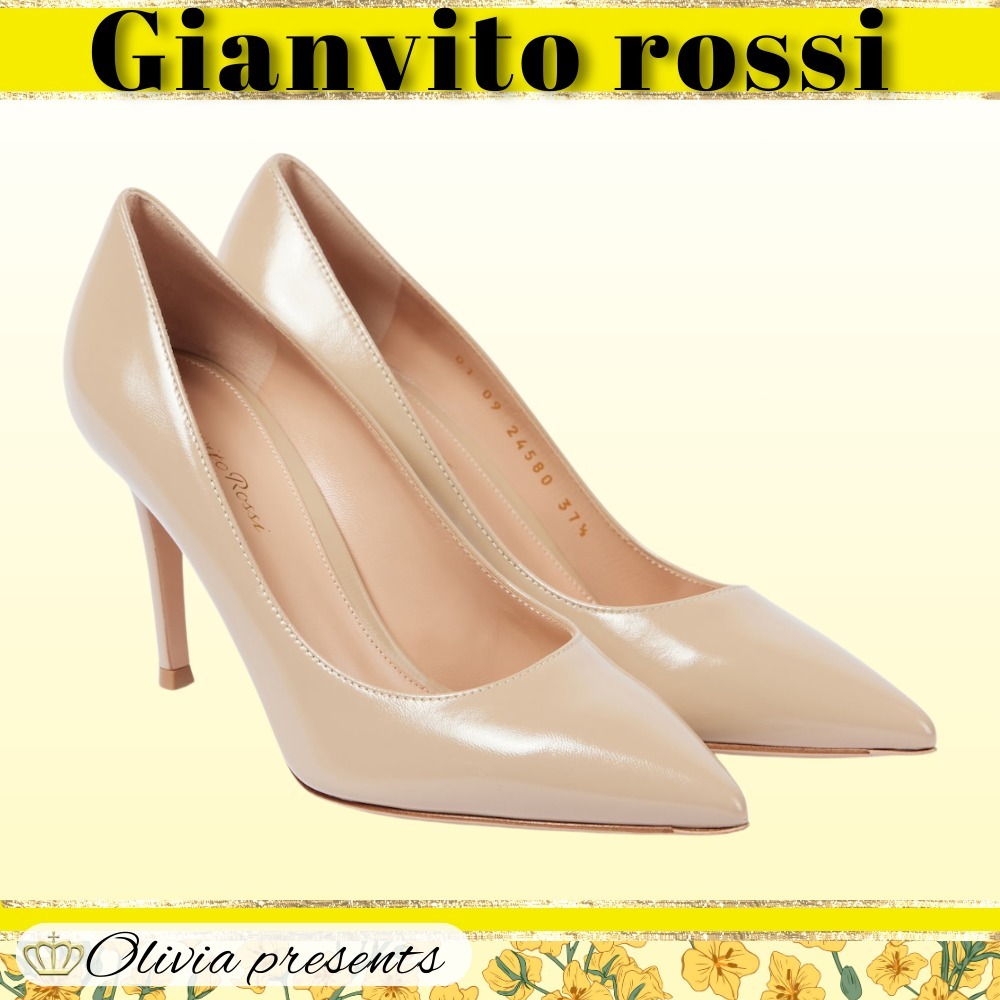 Gianvito Rossi>>ジャンヴィト 85 パテントレザーパンプス
