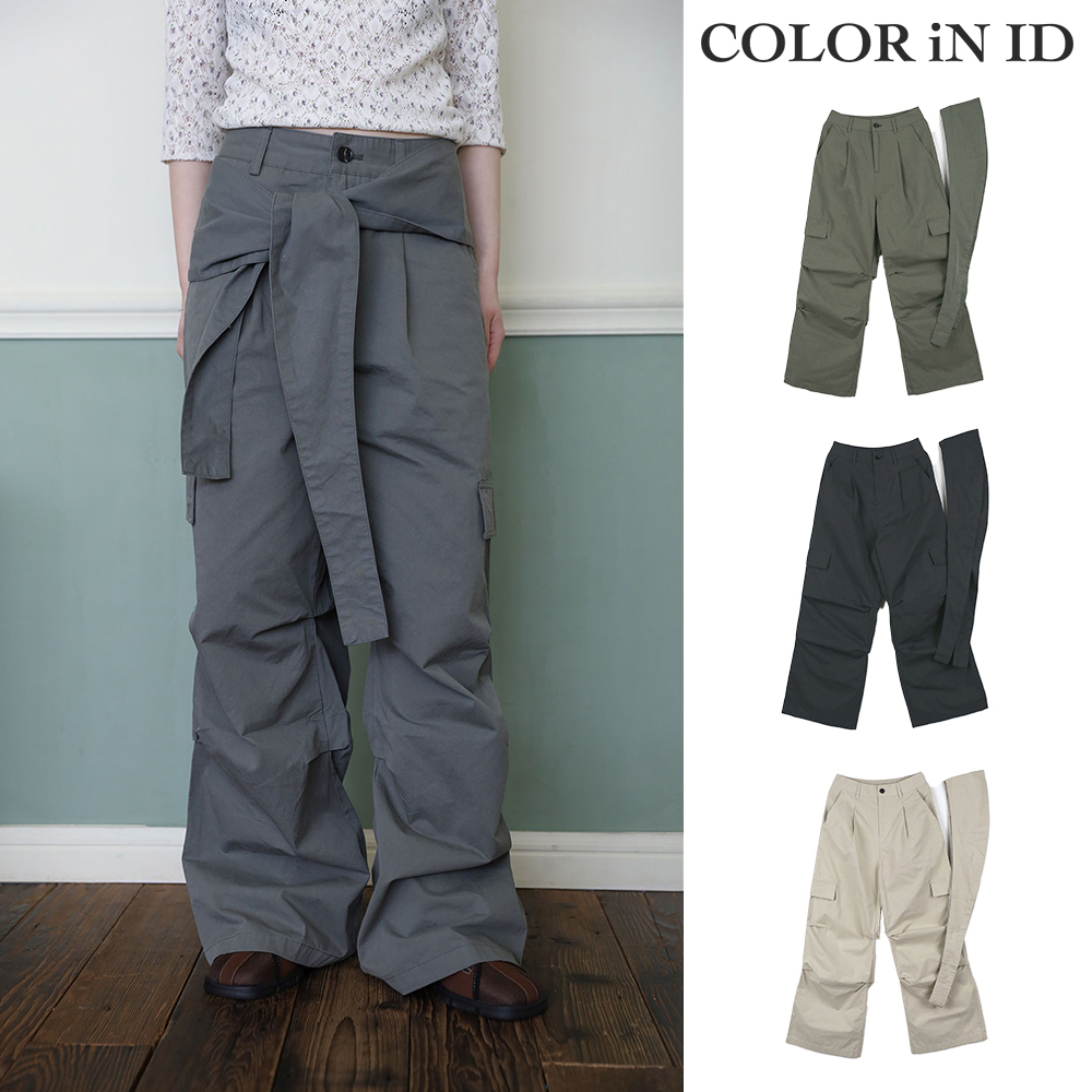 【COLOR iN ID】Belt Cotton Cargo Pants
