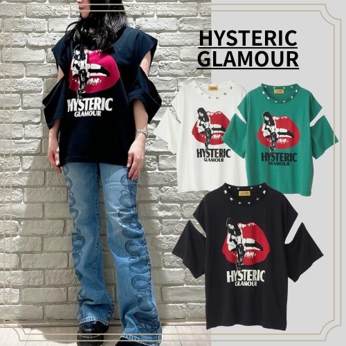 【HYSTERIC GLAMOUR】LIPS GIRL SITTING オーバーサイズTシャツ