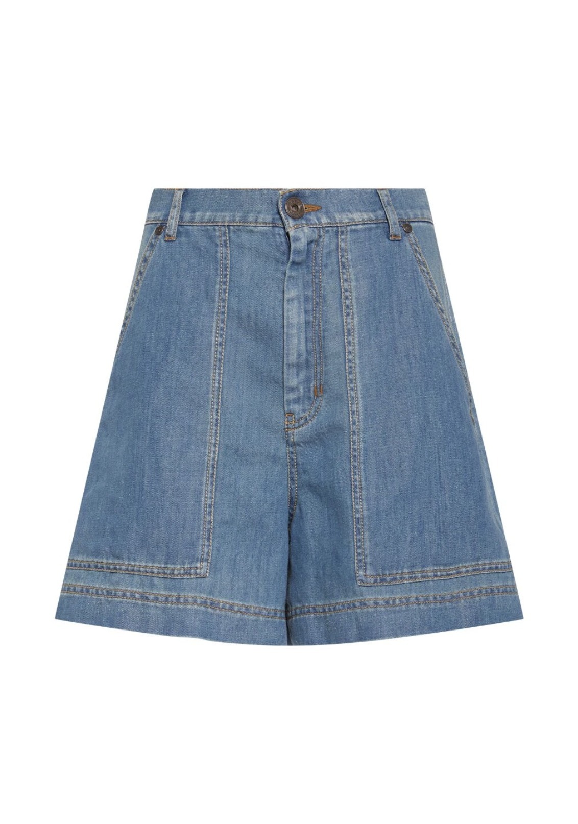 ＜NABULUS＞Weekend コットンリネンデニムショートパンツ 2色