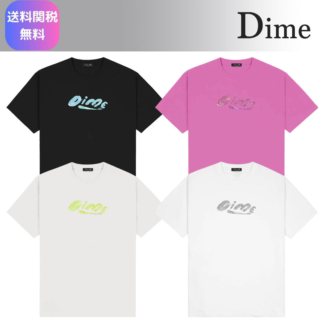 洗練されたデザイン◆Dime◆ペイント ロゴ コットン Tシャツ
