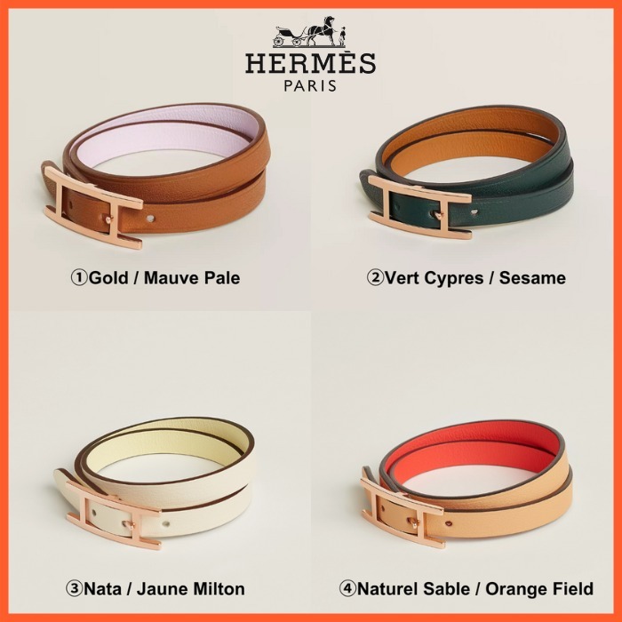 【おしゃれ】HERMES 上品 ブレスレット ≪Behapi≫ ダブルツアー