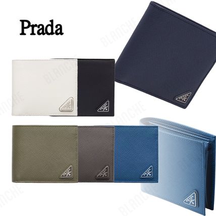 ネイビー（紺）系 PRADA(プラダ) 折りたたみ財布(メンズ) - 海外