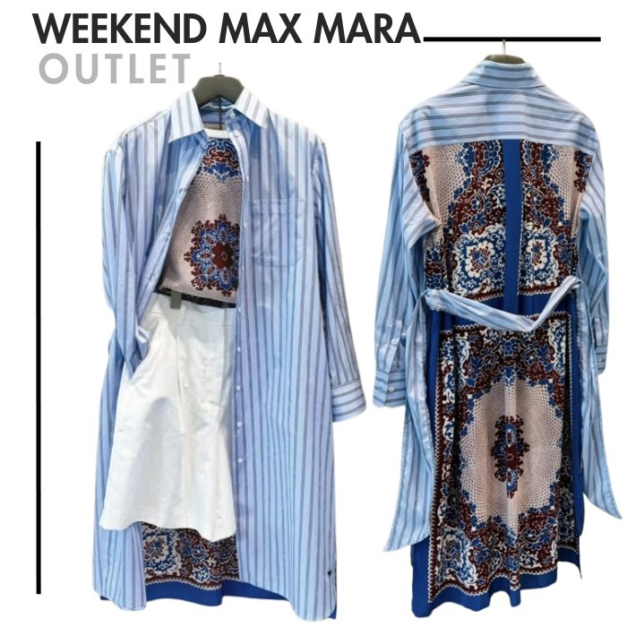 WEEKEND MaxMara●EDIPO シルク コットン シャツ ドレス ワンピ