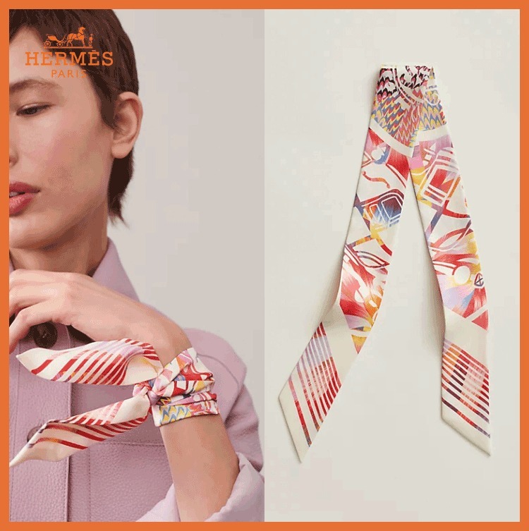 【色々使える☆】HERMES ツイリー エクス リブリス マーブル