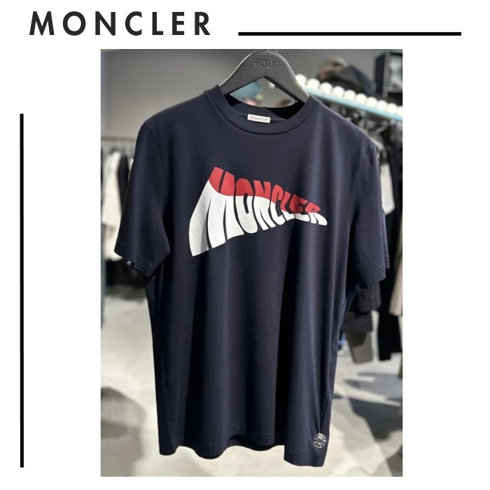 MONCLER モンクレール○夏映え◎Wave Logo半袖Tシャツ ネイビー