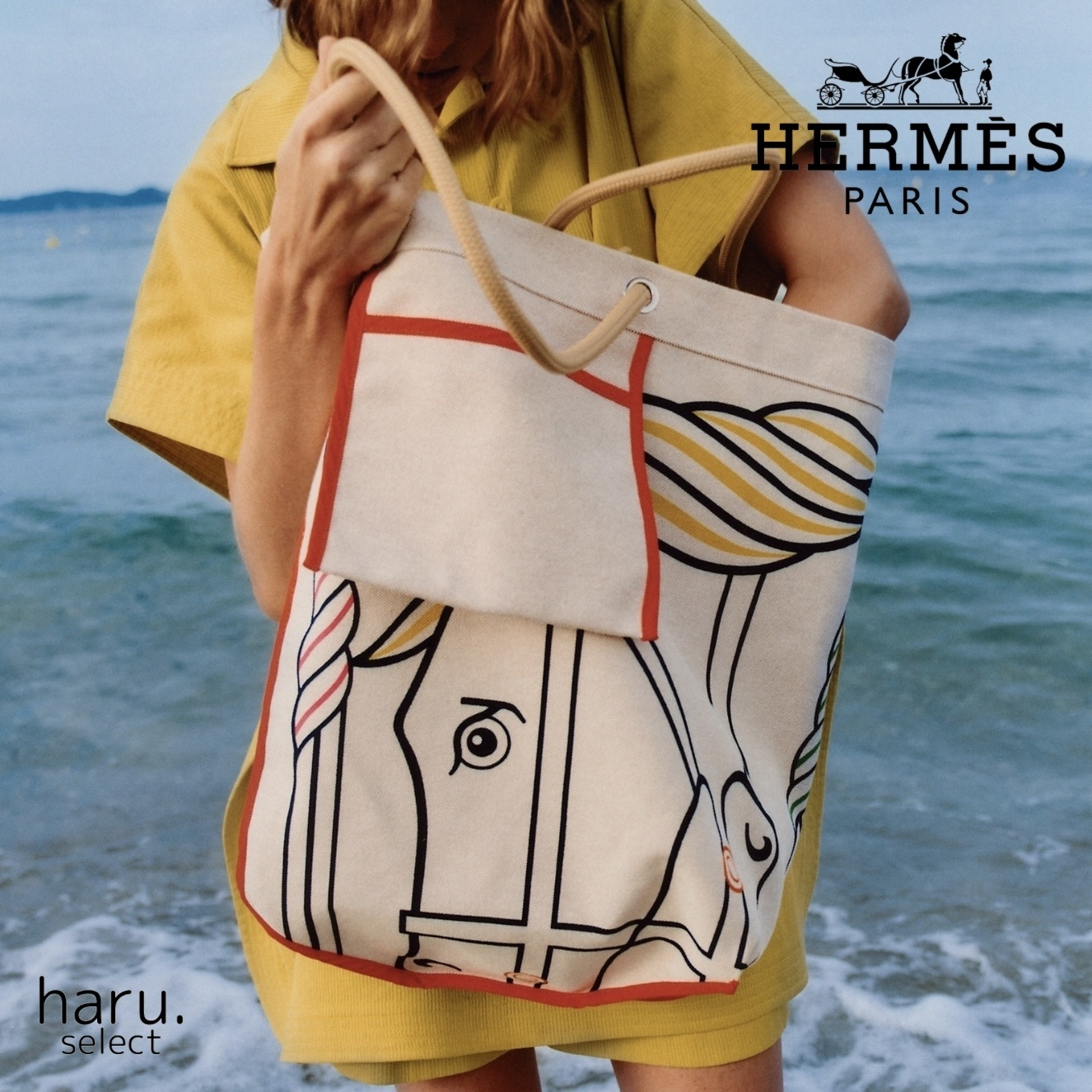 日常使いにも♪おしゃれで上品【HERMES】Borsa mare Quadrige
