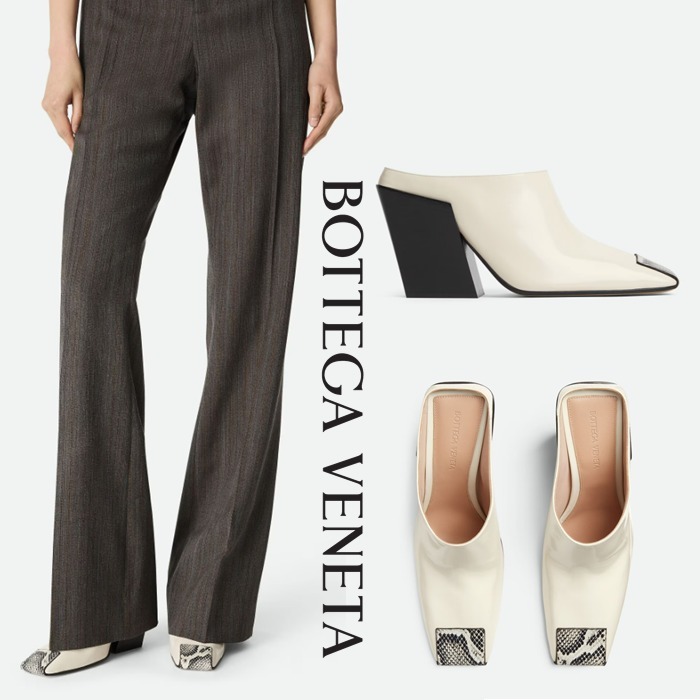 新作【Bottega Veneta】Ventura スクエアトゥ ミュールパンプス