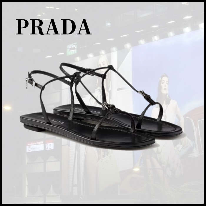 ■PRADA プラダ フラット レザー サンダル