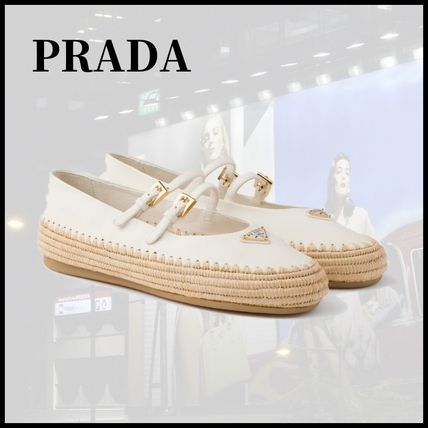 【大人気】PRADA◆レザー カットアウト バレリーナ ラバーソール 大人気】PRADA◇レザー カットアウト バレリーナ ラバーソール