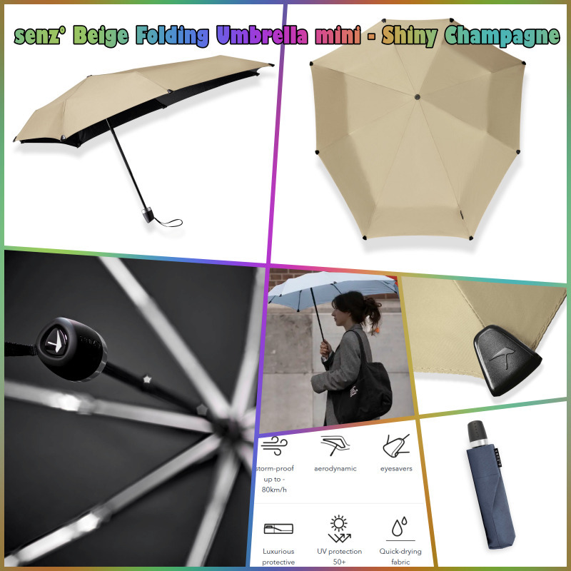 ★senz★強風対応★防水傘★Champagne Folding Umbrella mini