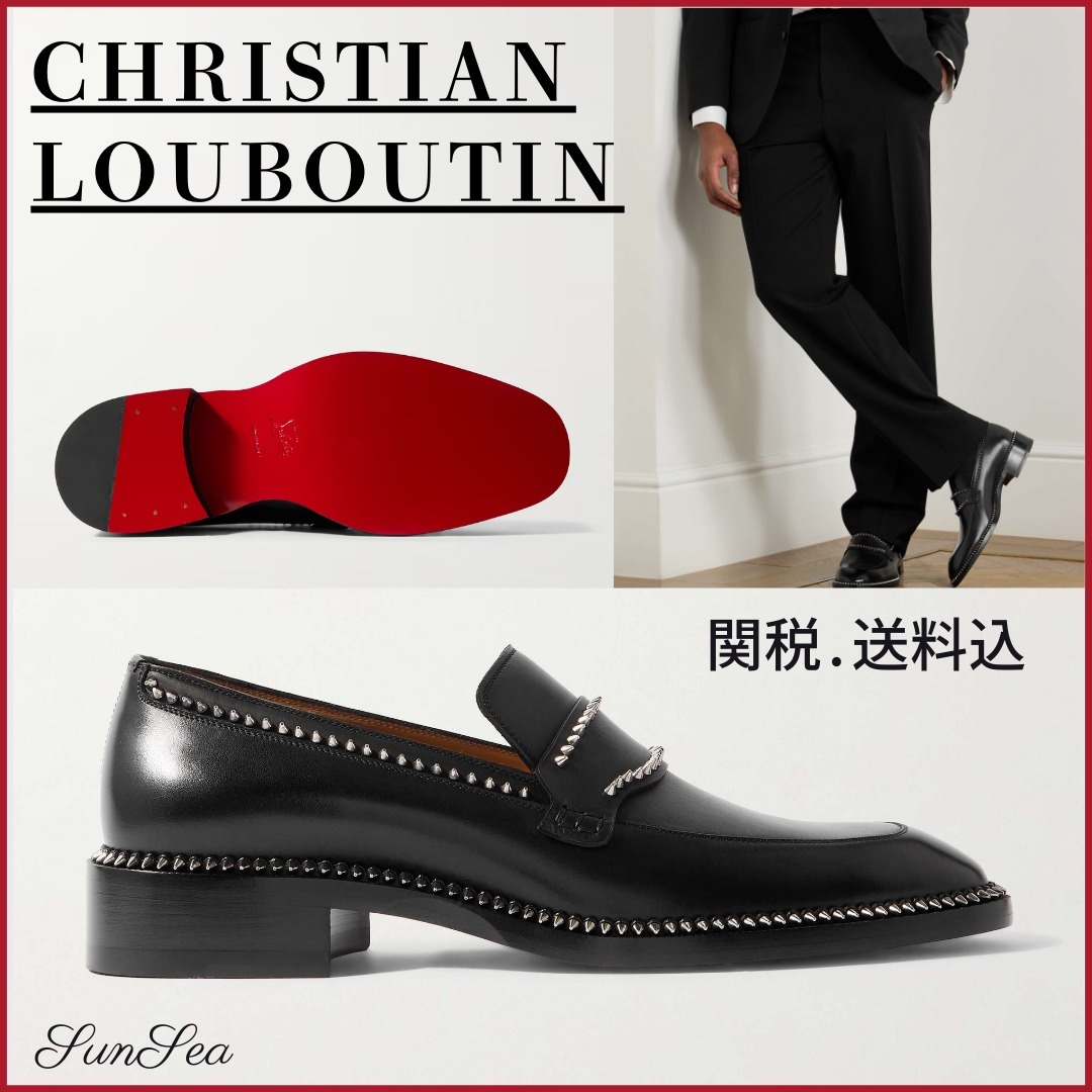 関税送料込【Christian Louboutin】レザーローファー