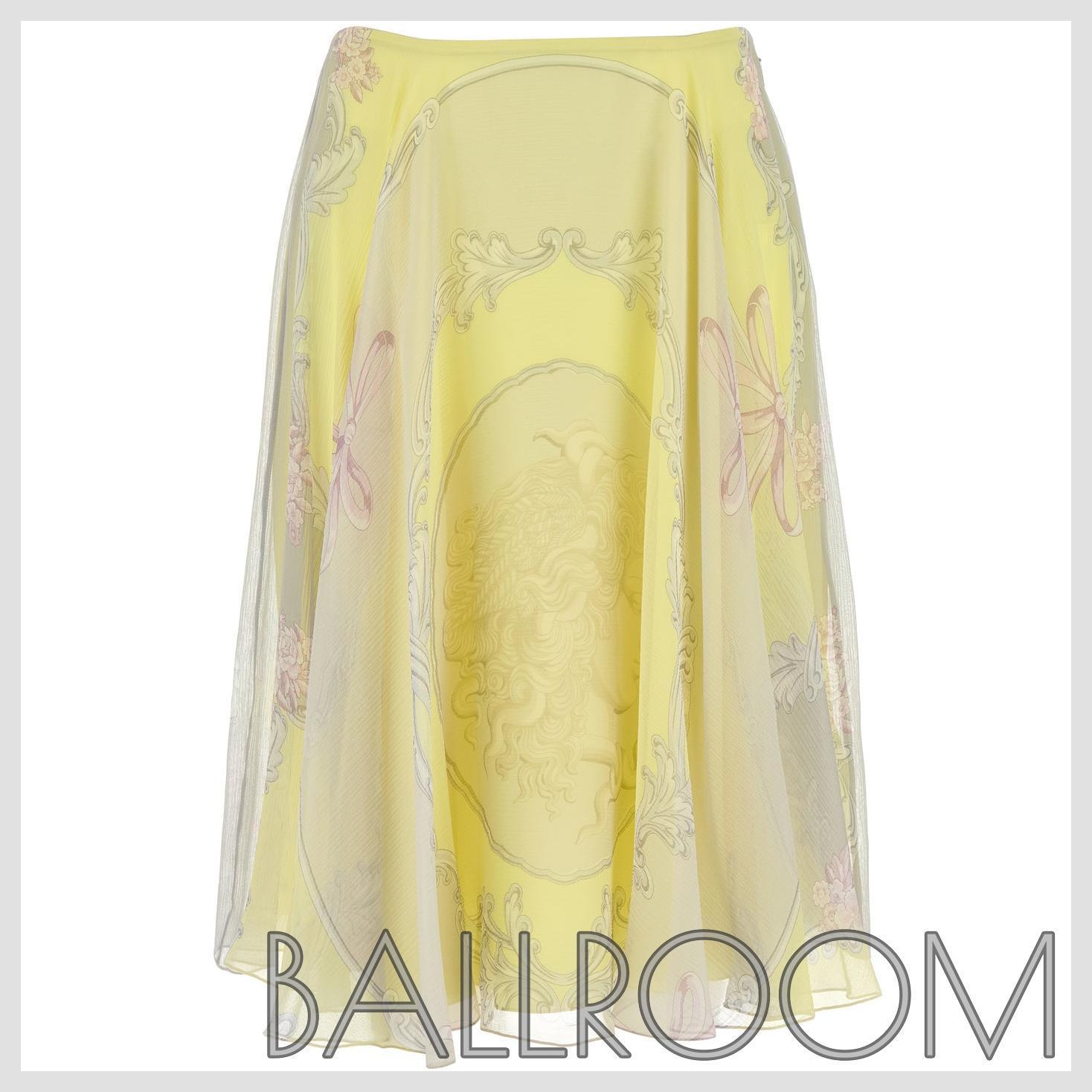 スカート VERSACE PRINTED CREPE SKIRT