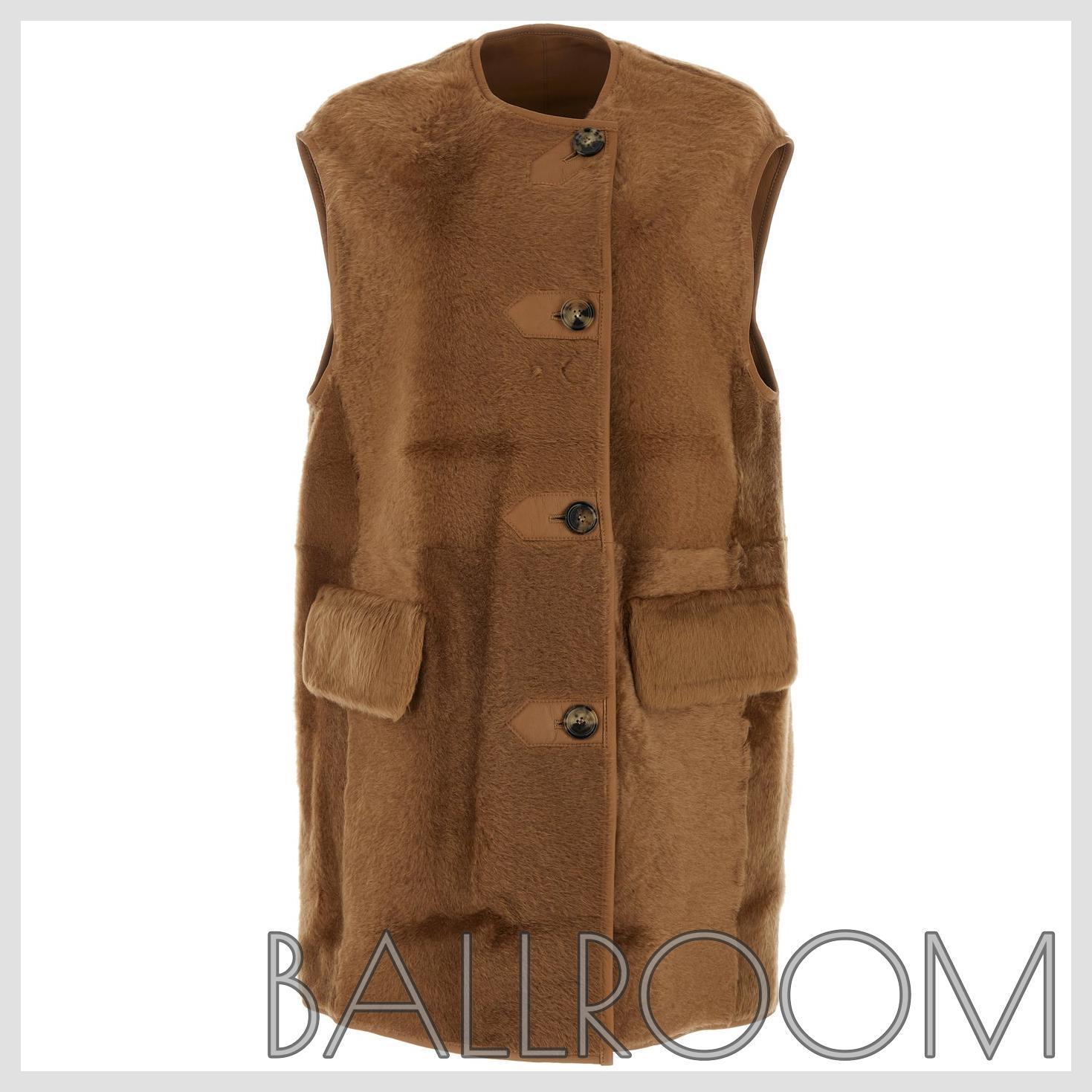 ムートン・ファーコート MAX MARA BISCUIT SHEARLING EFFIGE SLEEVELESS COAT