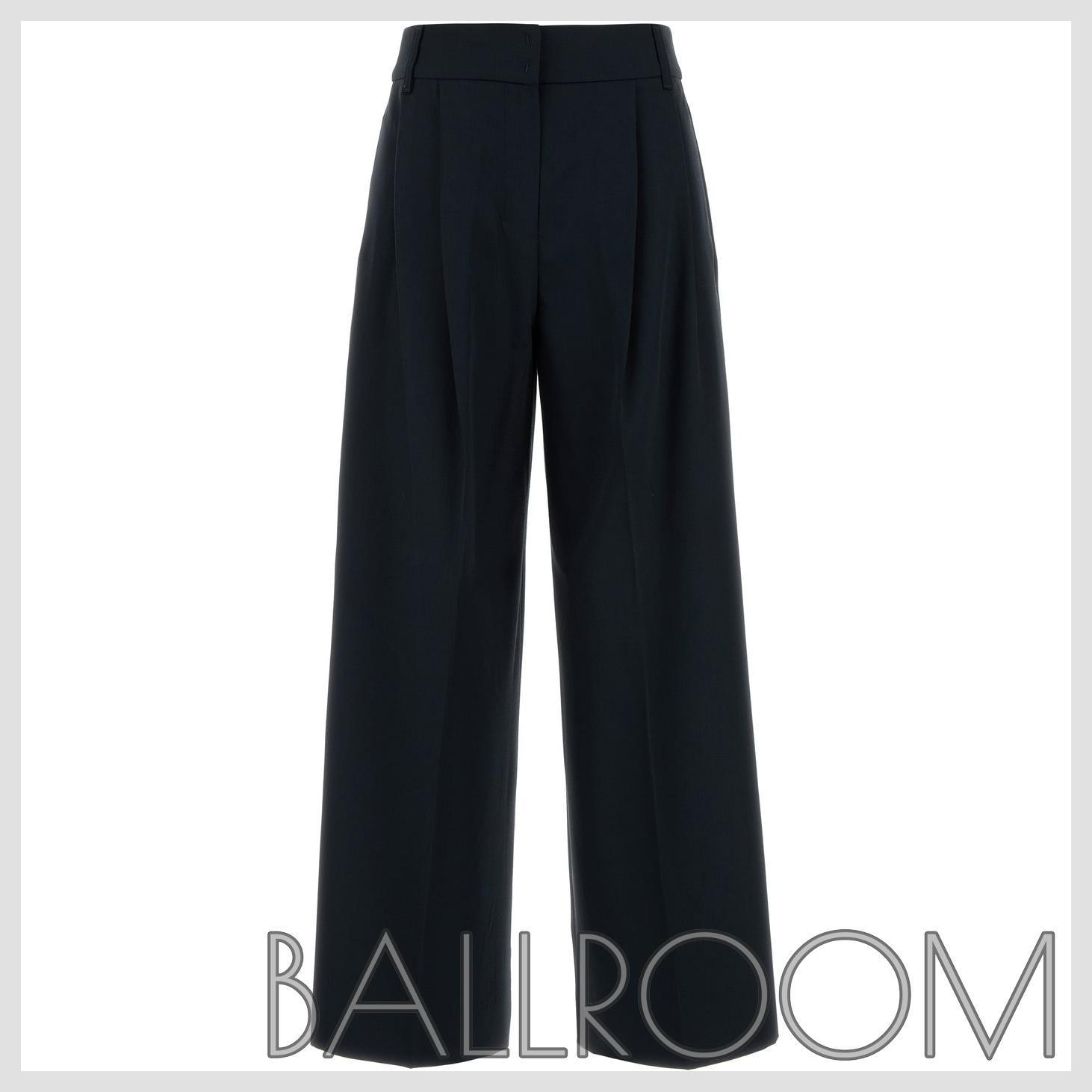 パンツ S MAX MARA MIDNIGHT WOOL NICHOLS PALAZZO PANT