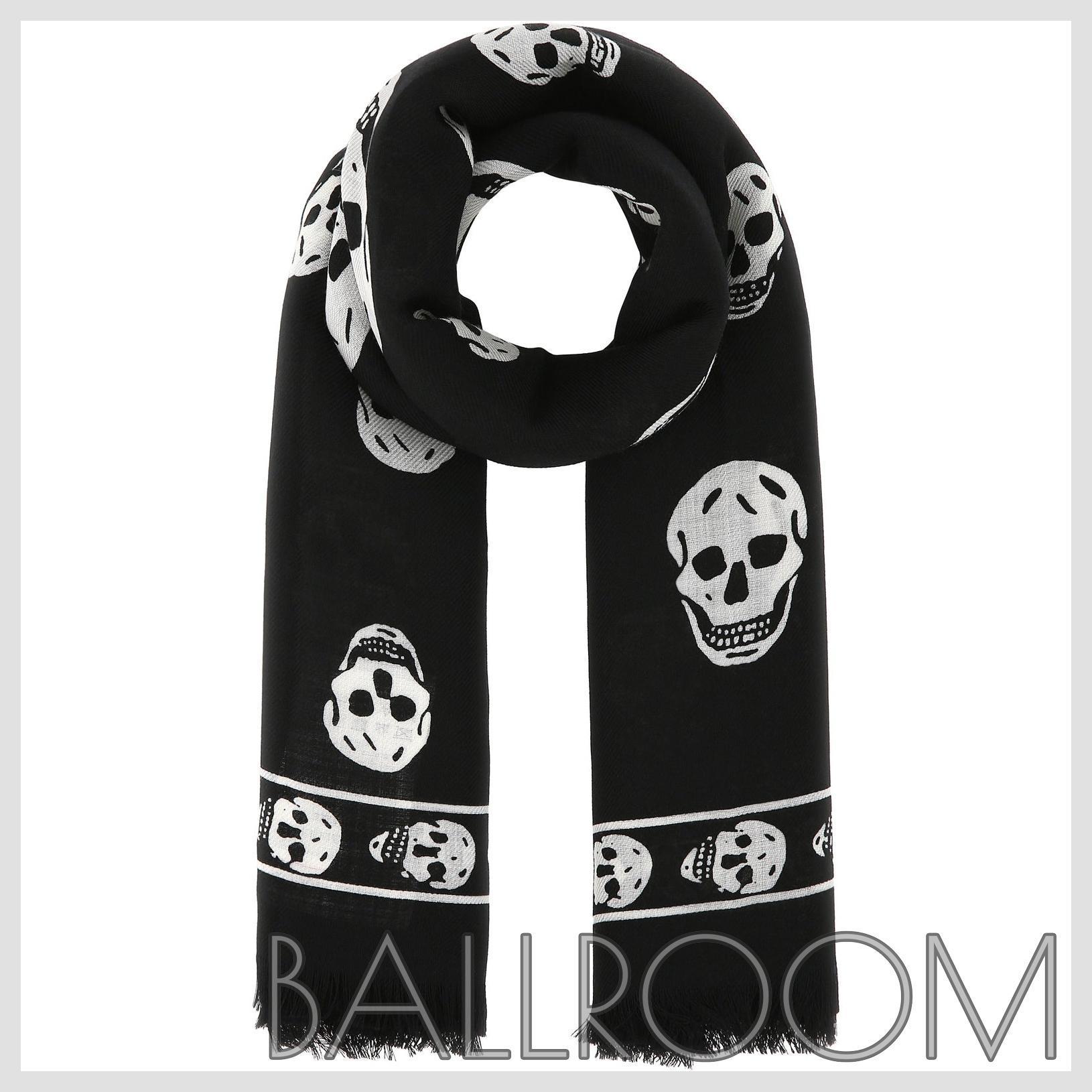 マフラー・ストール ALEXANDER MCQUEEN PRINTED WOOL SCARF